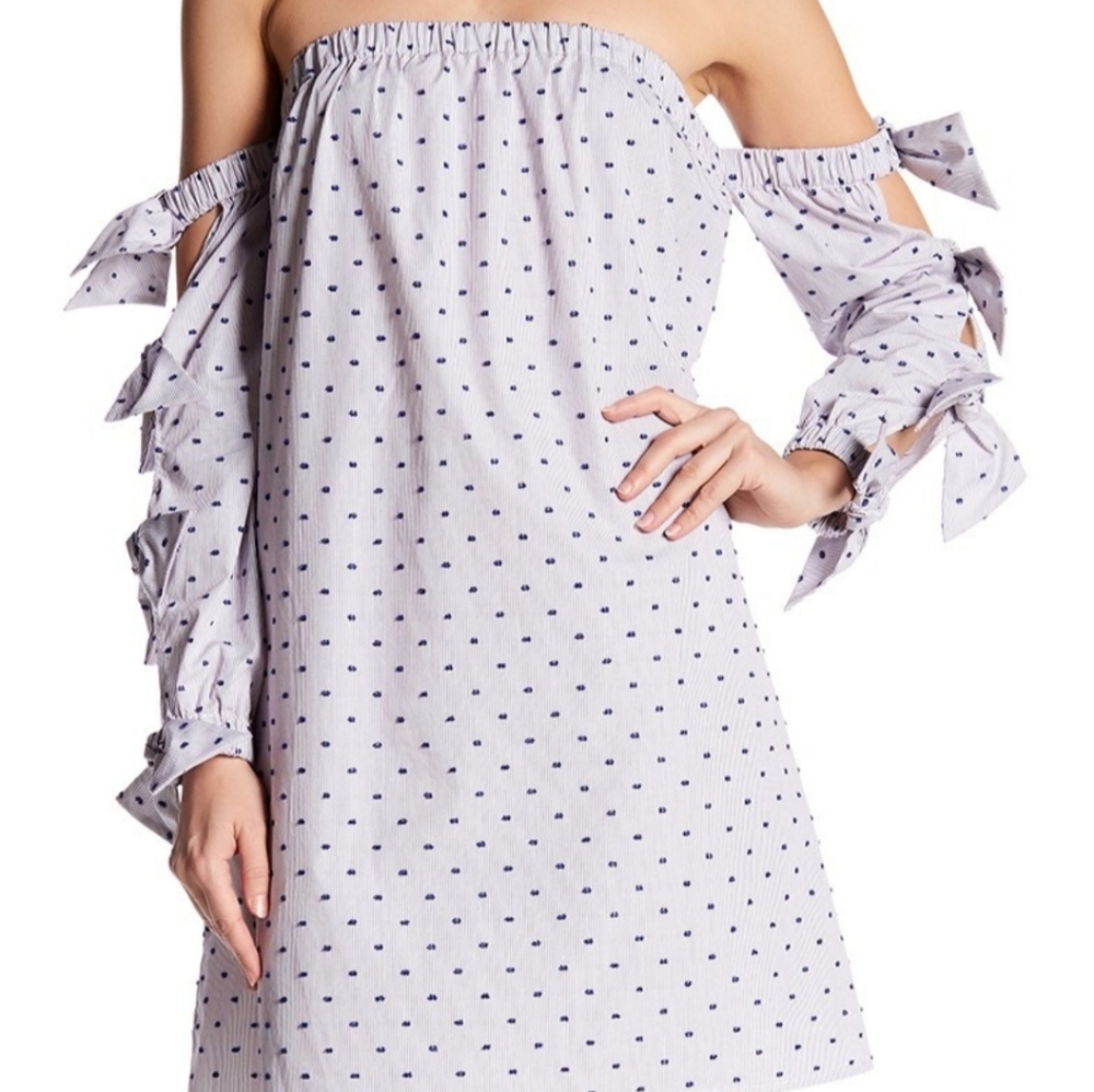 CeCe Women's Cotton Kellan Off-The-Shoulder Dress